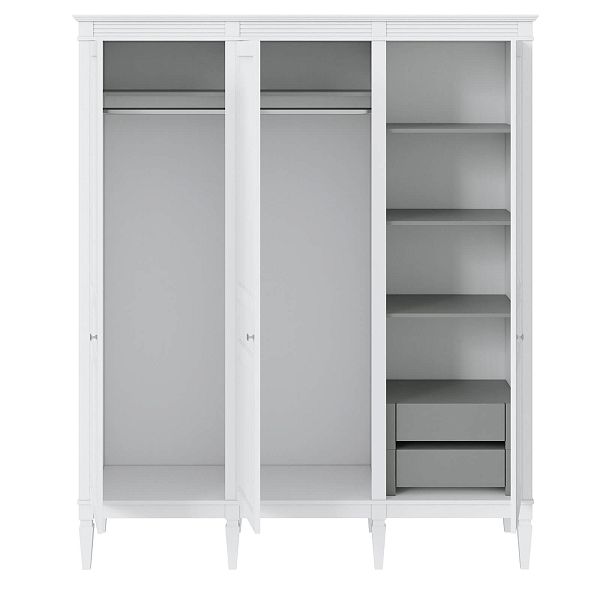 Фото пример Полка + штанга к шкафу Ольса из натурального дерева массива сосны и металла