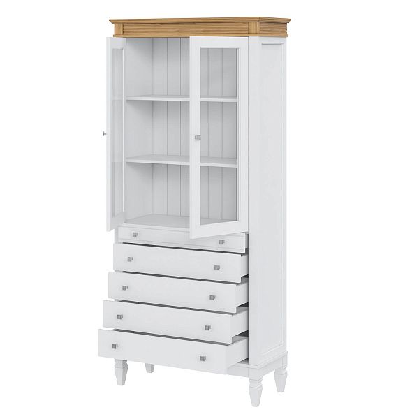 Фото стеллаж из массива сосны в гостиную в стиле лофт или скандинавском стиле коллекция Ольса цвет белый лак, белый лак/антик 24, серый 7042, серый 7042/антик 24, светлый дерево размеры 93х202х38 в интернет-магазине СиВер