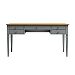Изображение рабочий стол письменный в детскую или кабинет в стиле лофт или скандинавском стиле классика коллекции "Ольса-С" 005, размеры 147х76х59 см. (цвет белый лак, белый лак/антик 24, серый 7042/антик 24) для ребенка или подростка