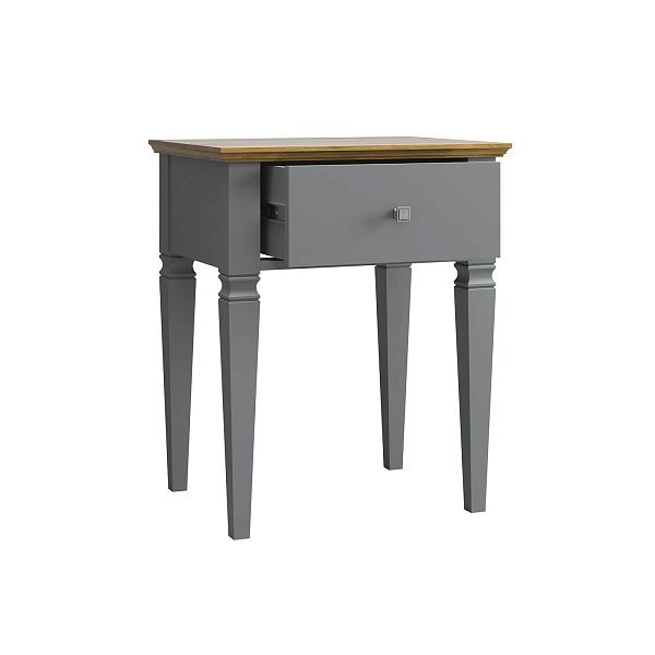 Фото прикроватная тумба в спальню из массива сосны "Ольса- С" 01, 538x650x415 мм., с одним ящиком, из массива сосны в стиле кантри в интернет-магазине СиВер