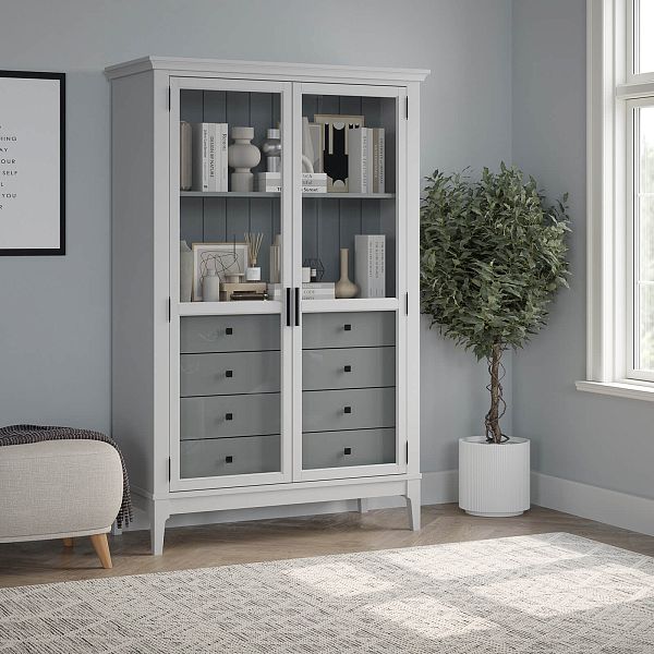 Фото «Квадро-С» 20/04 из массива сосны. Комбинированный цвет белый лак-серый 7042, белый лак-антик 24, серый 7042-антик 24, идеально для стиля сканди, минимал, лофт. С доставкой по России. Материал - массив сосны, размер - 999х1553х420 мм. в интернет-магазине СиВер