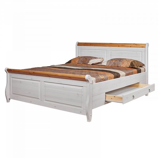 Фото пример кровать широкая с ящиками скандинавский стиль для элитного загородного дома или современной квартиры коллекций Мальта М-180 с ящиками из массива сосны цвета антик, белый воск, колониал и серый с доставкой Фото пример кровать широкая с ящиками скандинавский стиль коллекций Мальта М-180 с ящиками из натурального дерева массива сосны цвета антик, белый воск, колониал и серый с доставкой