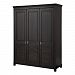 Изображение каталог шкаф для одежды на ножках в гостиную или в спальню из массива сосны Рауна 30 цвет колониал темный почти черный размеры 167х214х60 в стиле кантри в интернет-магазине СиВер