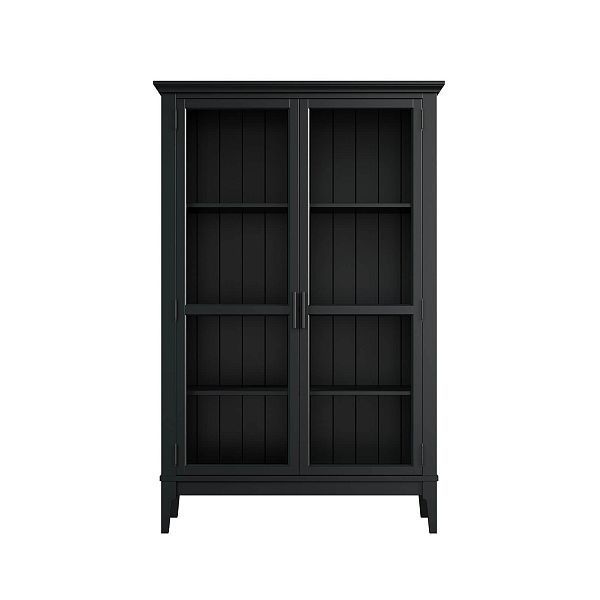 Фото шкаф для посуды из массива сосны в гостиную в стиле кантри коллекция «Квадро-С» цвет белый лак-серый 7042, белый лак-антик 24, серый 7042-антик 24, «блэк 9», дерево размеры 999х1553х420 в интернет-магазине СиВер