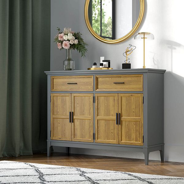 Фото тумба «Квадро-С» 42, цвет белый лак, белый лак-антик 24, серый 7042/антик 24, размер 1384x1012x420 из массива сосны в интернет-магазине СиВер