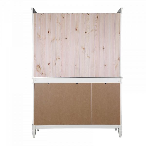 Фото стеллаж из массива сосны в гостиную в стиле кантри коллекция Ольса цвет белый лак, белый лак/антик 24, серый 7042, серый 7042/антик 24, дерево, размеры 157х219х46,5 в интернет-магазине СиВер - успейте купить по скидке