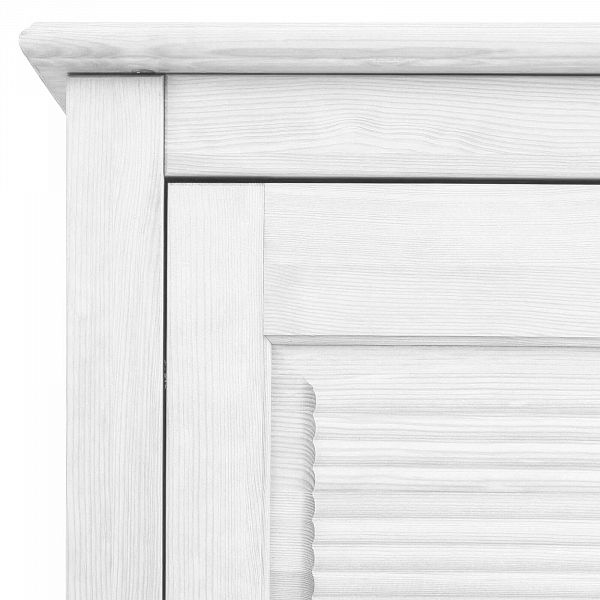 Фото каталог шкаф для посуды на кухню или в гостиную из массива сосны Рауна 10 цвет белый воск УКВ размеры 55х180х33 в стиле кантри в интернет-магазине СиВер