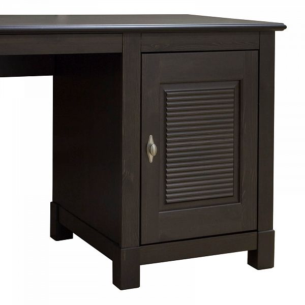 Изображение каталог стол письменный из массива сосны Рауна 10 размеры 120х76х60 см цвет колониал темный 1-тумбовый в стиле кантри купить в интернет-магазине СиВер