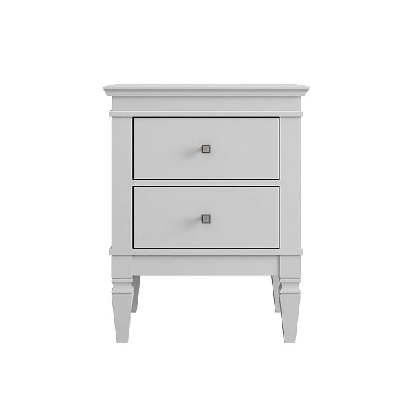 Фото прикроватная тумба в спальню из массива сосны "Ольса- С" 02, 538x676x415 мм., с двумя ящиками, из массива сосны в стиле кантри в интернет-магазине СиВер