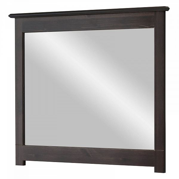 Изображение Фото зеркало в деревянной раме коллекции Рауна в коридор, прихожую или гостиную из массива сосны размеры 100х88х5 цвет темный колониал