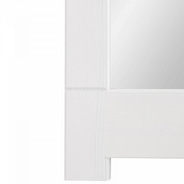 Изображение Фото зеркало в деревянной раме коллекции Рауна в коридор, прихожую или гостиную из массива сосны размеры 100х88х5 цвет белый воск УКВ