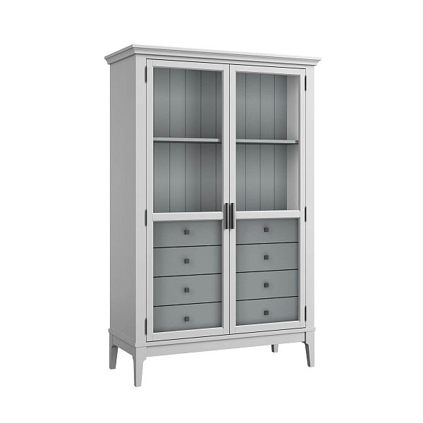 Фото «Квадро-С» 20/04 из массива сосны. Комбинированный цвет белый лак-серый 7042, белый лак-антик 24, серый 7042-антик 24, идеально для стиля сканди, минимал, лофт. С доставкой по России. Материал - массив сосны, размер - 999х1553х420 мм. в интернет-магазине СиВер