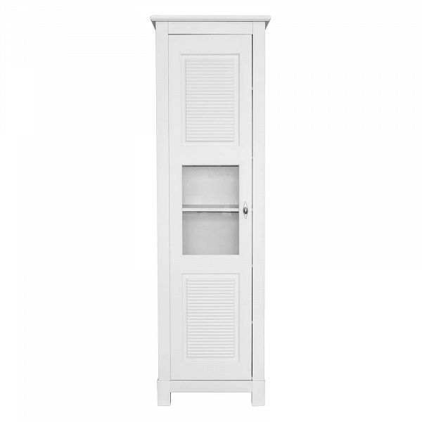 Фото каталог шкаф для посуды на кухню или в гостиную из массива сосны Рауна 10 цвет белый воск УКВ размеры 55х180х33 в стиле кантри в интернет-магазине СиВер