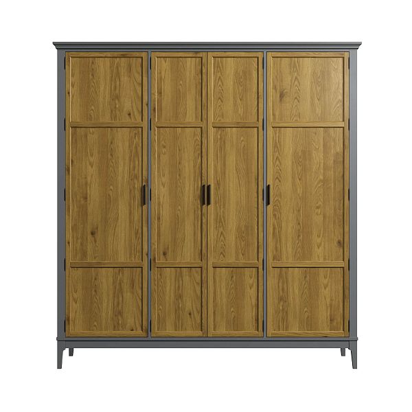 Изображение каталог шкаф для одежды "Квадро-С" 40 (белый лак, белый лак-антик 24, серый 7042-антик 24) из массива сосны, размеры 1919x2047x604 в стиле кантри в интернет-магазине СиВер