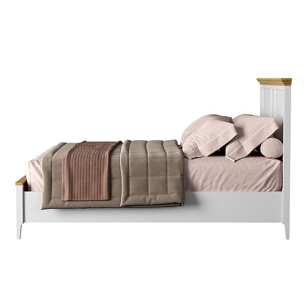 Кровать "Квадро-С" 160 (белый лак-антик 24) Образец от интернет-магазина СиВер