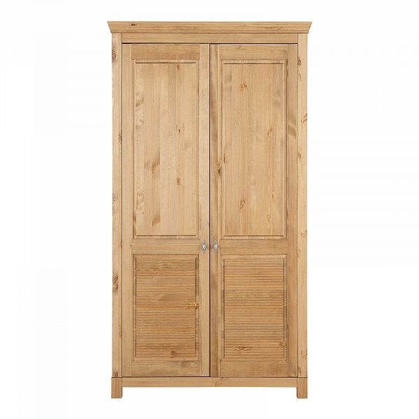 Изображение каталог шкаф для одежды на ножках в гостиную или в спальню из массива сосны Рауна 20 цвет бейц масло светлый бежевый размеры 117х214х60 в стиле кантри в интернет-магазине СиВер