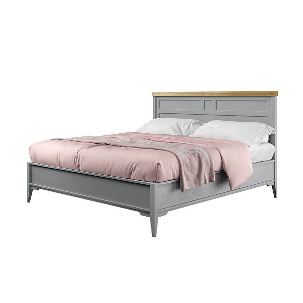 Кровать "Бон Вояж" 180 (серый 7042/антик 24) из массива сосны производство Белоруссия, доставка по Москве и России, купить в интернет-магазине СиВер