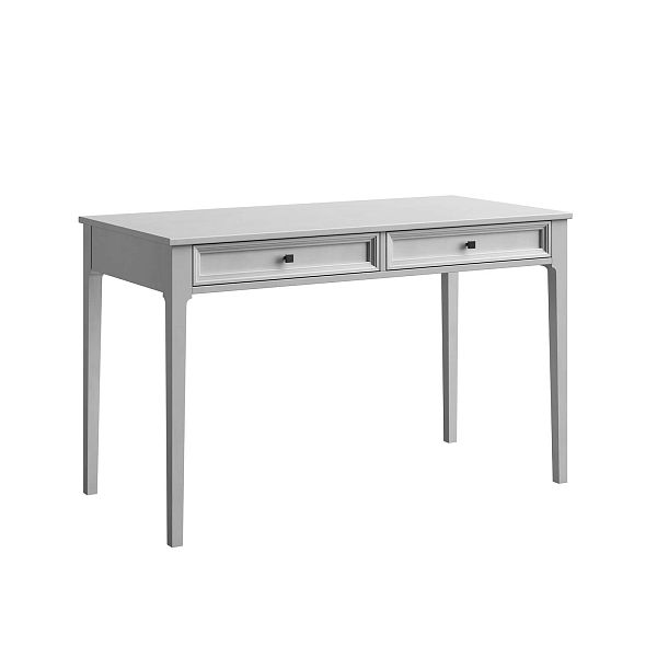 Изображение рабочий стол письменный в детскую или кабинет в стиле лофт или скандинавском стиле классика коллекции "Квадро-С" 02 размеры 1234х760х590 мм (цвет белый лак, белый лак/антик 24, серый 7042, серый 7042/антик 24) для ребенка или подростка