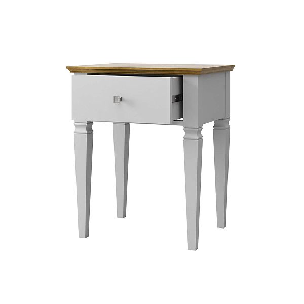 Фото прикроватная тумба в спальню из массива сосны "Ольса- С" 01, 538x650x415 мм., с одним ящиком, из массива сосны в стиле кантри в интернет-магазине СиВер