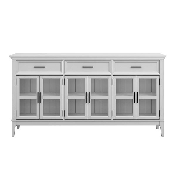 Фото тумба «Квадро-С» 063С, цвет белый лак, белый лак-антик 24, серый 7042/антик 24, размер 1801x948x420 из массива сосны в интернет-магазине СиВер