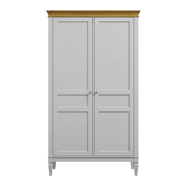 Изображение каталог шкаф для одежды на ножках в гостиную или в спальню из массива сосны "Ольса-С" 02 двухдверный 1183x2089x597 в стиле кантри в интернет-магазине СиВер