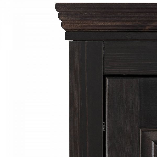 Фото каталог шкаф для одежды на ножках в гостиную или в спальню из массива сосны Рауна 50 цвет колониал темный почти черный размеры 217х214х60 в стиле кантри в интернет-магазине СиВер