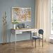 Изображение рабочий стол письменный в детскую или кабинет в стиле лофт или скандинавском стиле классика коллекции "Ольса-С" 005, размеры 147х76х59 см. (цвет белый лак, белый лак/антик 24, серый 7042/антик 24) для ребенка или подростка