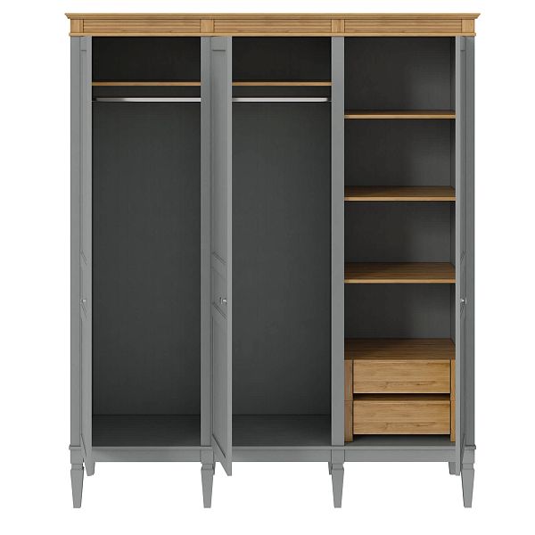 Фото ящика встраиваемого к шкафам "Ольса" 545x144x529 в цвете белый лак, антик 24, серый 7042 от интернет-магазина СиВер