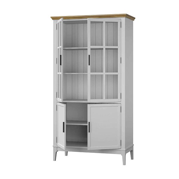 Фото «Квадро-С» 22-185 из массива сосны. Цвет белый лак, белый лак-антик 24, серый 7042-антик 24, идеально для стиля сканди, минимал, лофт. С доставкой по России. Материал - массив сосны, размер - 999х1846х420 мм. в интернет-магазине СиВер