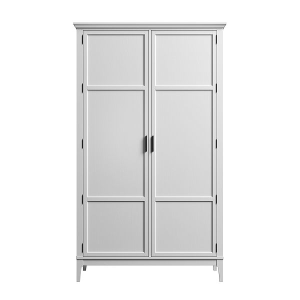 Изображение каталог шкаф для одежды "Квадро-С" 20 (белый лак, белый лак-антик 24, серый 7042-антик 24) из массива сосны, размеры 1196x2047x604 в стиле кантри в интернет-магазине СиВер