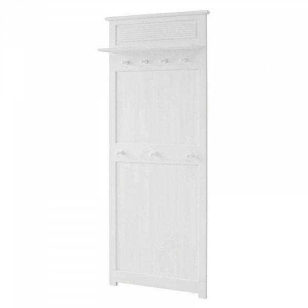 Изображение в интерьере Фото Вешалка настенная в коридор коллекция РАУНА из массива сосны - размеры 85х200х18 белого цвета от интернет-магазина СиВер