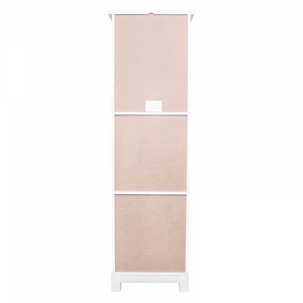 Изображение шкаф для книг на ножках в гостиную или в спальню из массива сосны Рауна 00 цвет белый воск УКВ размеры 55х180х33 в стиле кантри в интернет-магазине СиВер