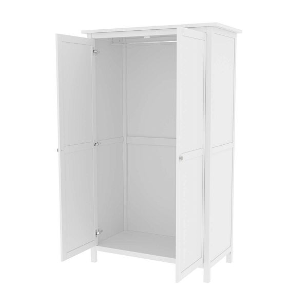 Изображение каталог шкаф для одежды на ножках в гостиную или в спальню из массива сосны Рауна 20 (белый лак, блэк) двудверный 1185x1972x590 в стиле кантри в интернет-магазине СиВер