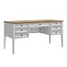 Изображение рабочий стол письменный в детскую или кабинет в стиле лофт или скандинавском стиле классика коллекции "Квадро-С" 07 размеры 1582х760х660 мм (цвет белый лак, белый лак/антик 24, серый 7042/антик 24) для ребенка или подростка