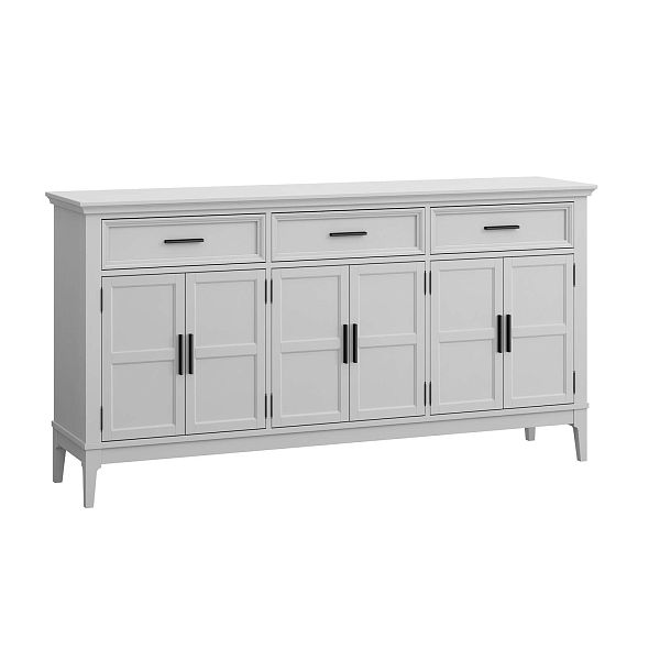 Фото тумба «Квадро-С» 063Ф, цвет белый лак, белый лак-антик 24, серый 7042/антик 24, размер 1801x948x420 из массива сосны в интернет-магазине СиВер