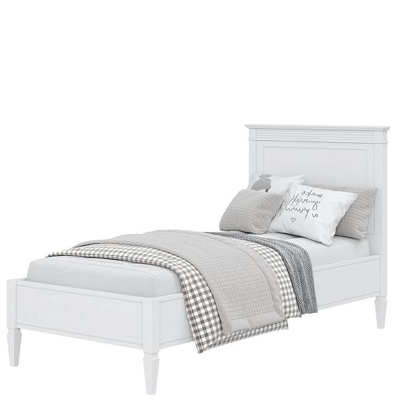 Кровать "Ольса" 90 (белый лак) из массива сосны производство Белоруссия, доставка по Москве и России, купить в интернет-магазине СиВер