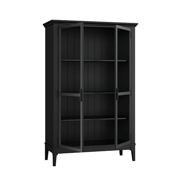 Фото шкаф для посуды из массива сосны в гостиную в стиле кантри коллекция «Квадро-С» цвет белый лак-серый 7042, белый лак-антик 24, серый 7042-антик 24, «блэк 9», дерево размеры 999х1553х420 в интернет-магазине СиВер