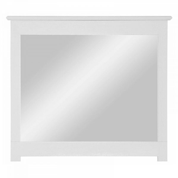 Изображение Фото зеркало в деревянной раме коллекции Рауна в коридор, прихожую или гостиную из массива сосны размеры 100х88х5 цвет белый воск УКВ