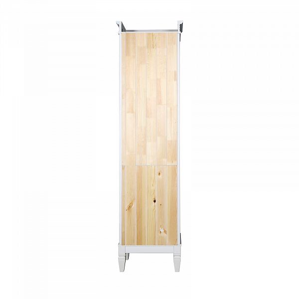 Фото стеллаж из массива сосны в гостиную в стиле лофт или скандинавском стиле коллекция Ольса цвет белый лак, белый лак/антик 24, серый 7042/антик 24, светлый дерево размеры 54х202х38 в интернет-магазине СиВер