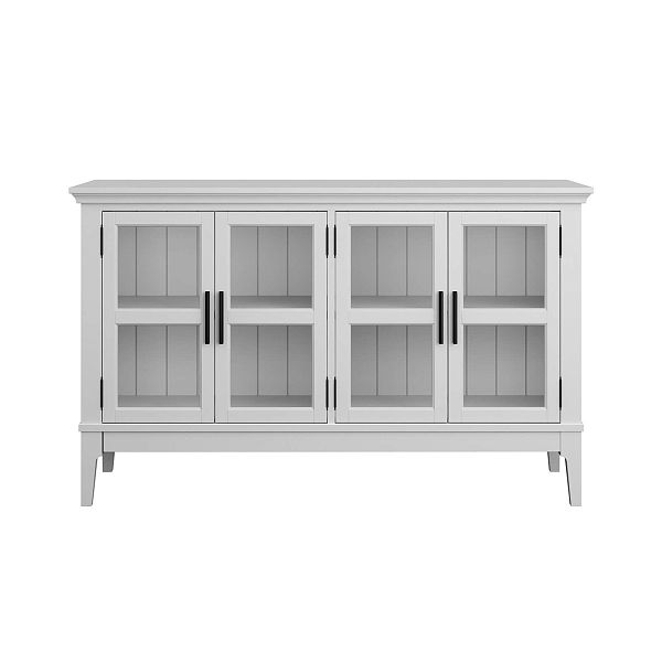 Фото каталог тумба ТВ в гостиную или в спальню из массива сосны "Квадро-С" 40 цвет белый лак, белый лак-антик 24, серый 7042-антик 24, светлый, размеры 1248х765х420 в классическом стиле в интернет-магазине СиВер