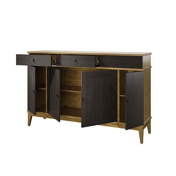 Фото тумбы из массива сосны в гостиную в стиле кантри коллекция «Бон Вояж» цвет антик 24-колониал, дерево размеры 1736х1098х450 в интернет-магазине СиВер