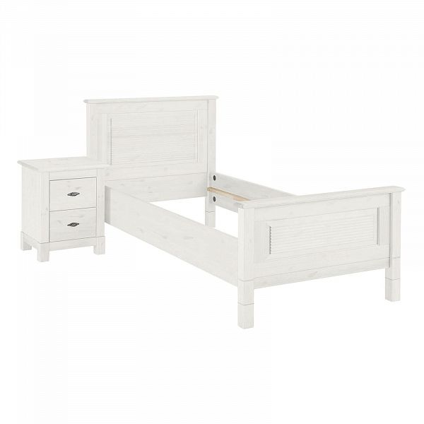 (1.2.1) Кровать "Рауна" 090x200 (белый воск УКВ)  от интернет-магазина СиВер