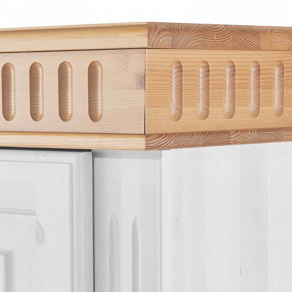 Фото пример шкаф из натурального дерева массива сосны классика скандинавский стиль Хельсинки 21 размер шкафа в см 100 x 147 x 40 - антик, белый воск, колониал, серый