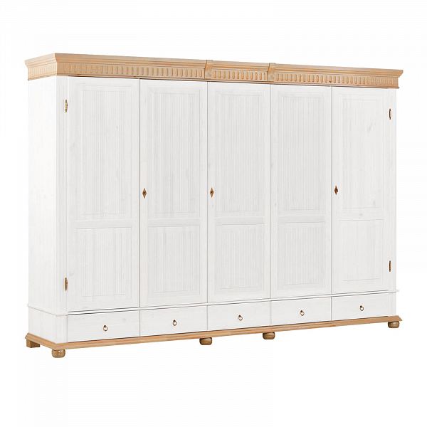 Фото пример скандинавский стиль классика мебели шкаф для одежды и головных уборов из массива сосны коллекции Хельсинки 5GT-M