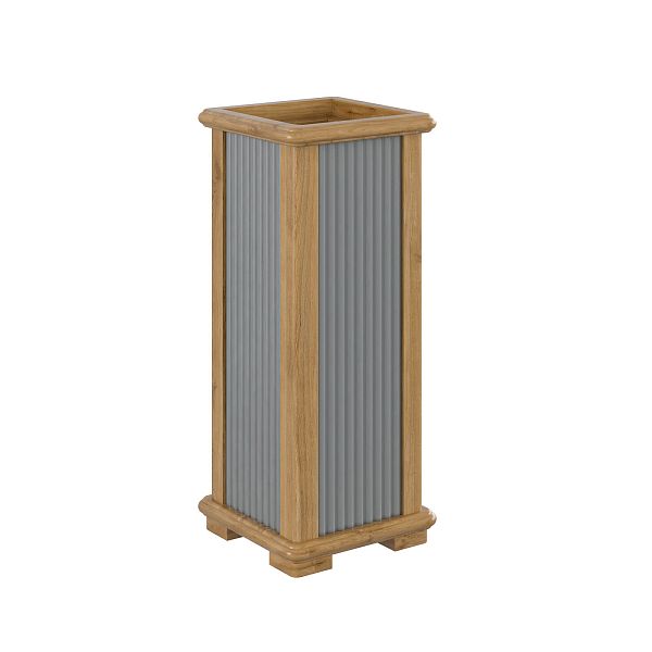 Фото подставка для зонтов «Рандеву», цвет белый лак/антик 24, серый 7042/антик 24, размер 240x566x240 из массива сосны и в интернет-магазине СиВер