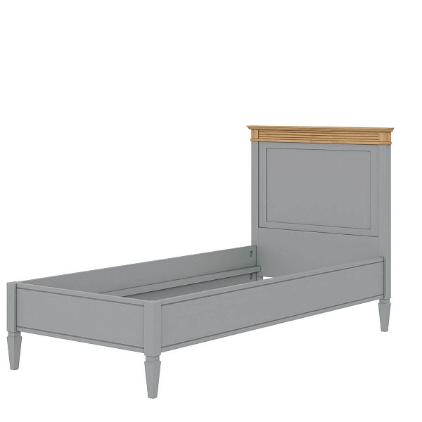 Кровать "Ольса" 90 (серый 7042/антик 24) из массива сосны производство Белоруссия, доставка по Москве и России, купить в интернет-магазине СиВер
