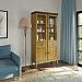 Фото шкаф для посуды из массива сосны в гостиную в стиле кантри коллекция «Бон Вояж» цвет антик 24-колониал, дерево размеры 1007х2035х401 в интернет-магазине СиВер