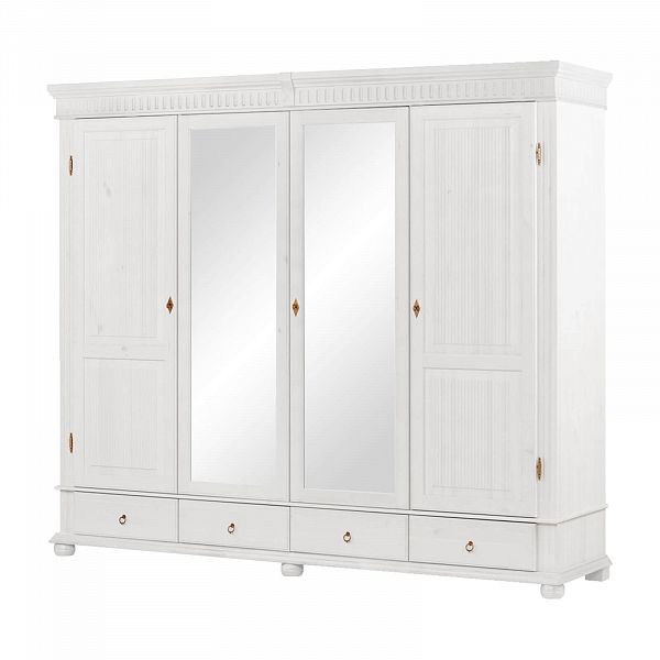 Изображение шкафа производство Минский Мебельный Центр Хельсинки 4SPGT с внутренней планировкой полок - скандинавский стиль - материал массив сосны натуральное дерево