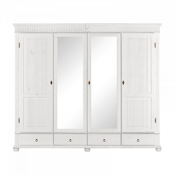 Изображение шкафа производство Минский Мебельный Центр Хельсинки 4SPGT с внутренней планировкой полок - скандинавский стиль - материал массив сосны натуральное дерево