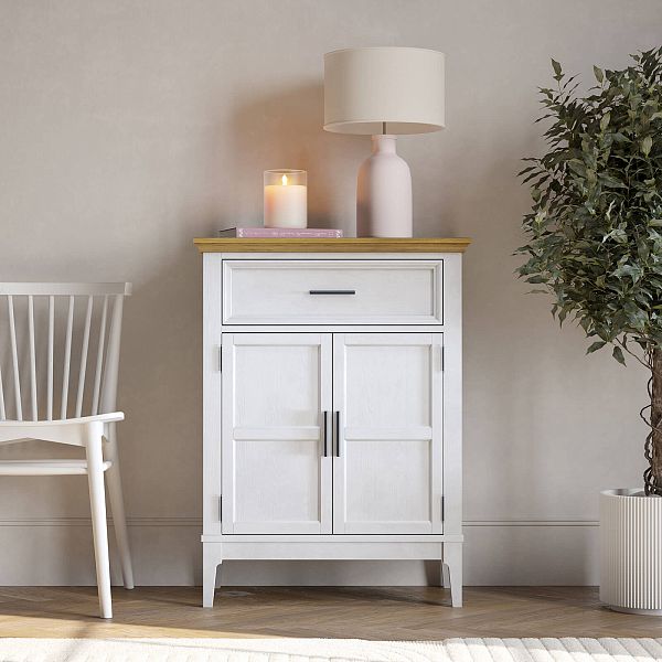 Фото тумба «Квадро-С» 21, цвет белый лак, белый лак-антик 24, серый 7042/антик 24, размер 757x1012x420 из массива сосны в интернет-магазине СиВер